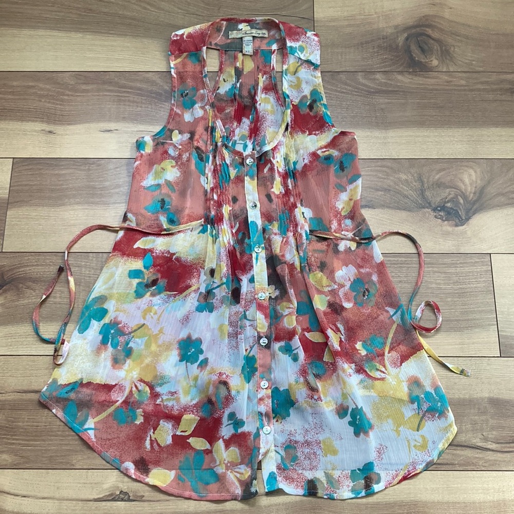 American Rag flowy racer back blouse. Size XS
